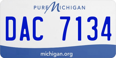 MI license plate DAC7134