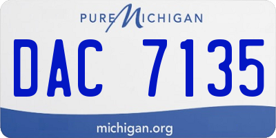 MI license plate DAC7135