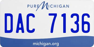 MI license plate DAC7136