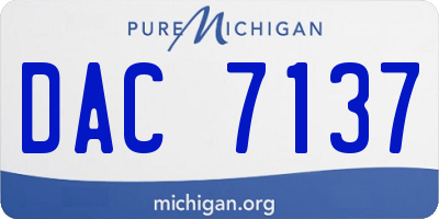 MI license plate DAC7137