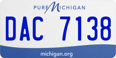 MI license plate DAC7138