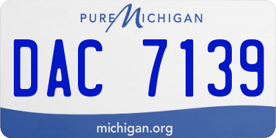 MI license plate DAC7139
