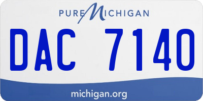 MI license plate DAC7140
