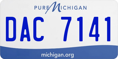 MI license plate DAC7141