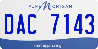 MI license plate DAC7143