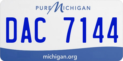 MI license plate DAC7144