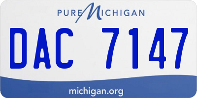 MI license plate DAC7147
