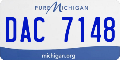 MI license plate DAC7148