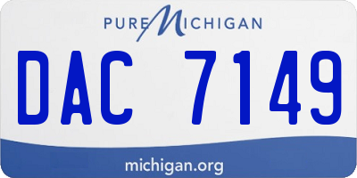 MI license plate DAC7149