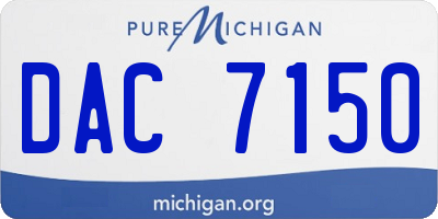 MI license plate DAC7150