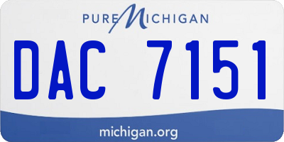 MI license plate DAC7151