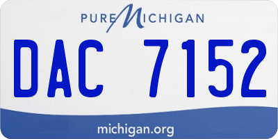 MI license plate DAC7152