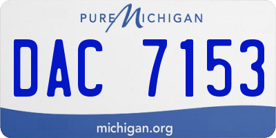 MI license plate DAC7153