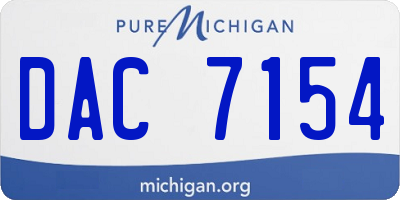MI license plate DAC7154