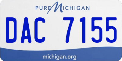 MI license plate DAC7155