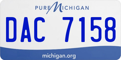 MI license plate DAC7158