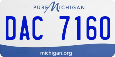 MI license plate DAC7160