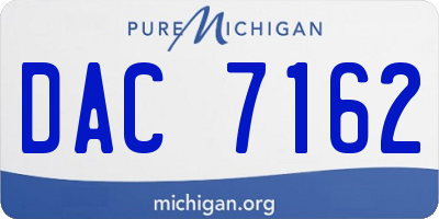 MI license plate DAC7162