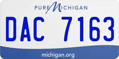 MI license plate DAC7163