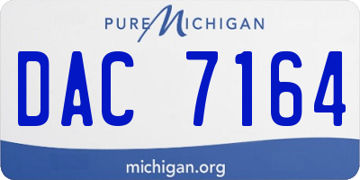 MI license plate DAC7164