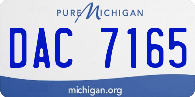 MI license plate DAC7165