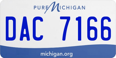 MI license plate DAC7166