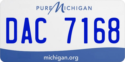 MI license plate DAC7168