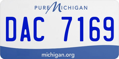 MI license plate DAC7169