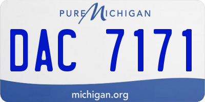 MI license plate DAC7171