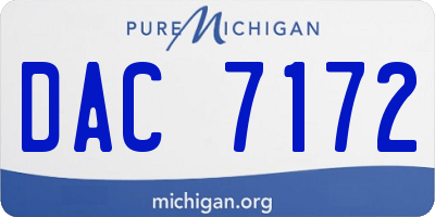 MI license plate DAC7172