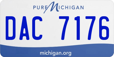 MI license plate DAC7176