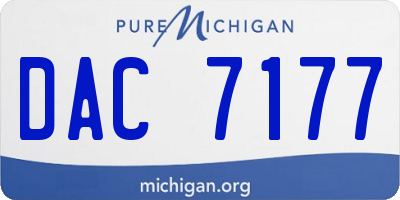 MI license plate DAC7177