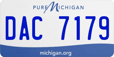 MI license plate DAC7179