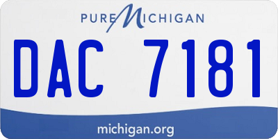 MI license plate DAC7181