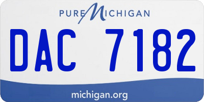 MI license plate DAC7182