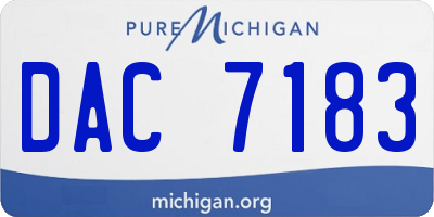 MI license plate DAC7183