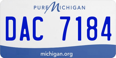 MI license plate DAC7184