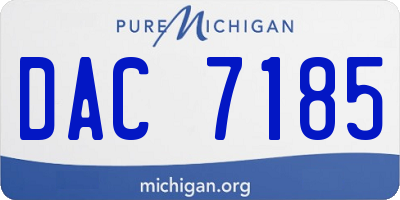 MI license plate DAC7185