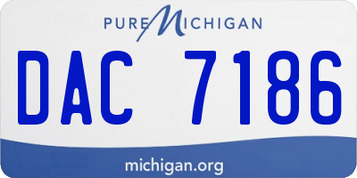 MI license plate DAC7186