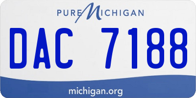 MI license plate DAC7188