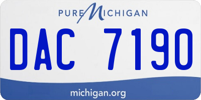 MI license plate DAC7190