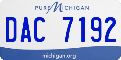 MI license plate DAC7192