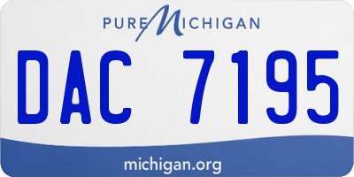MI license plate DAC7195