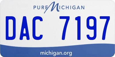 MI license plate DAC7197