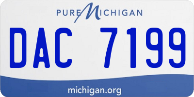 MI license plate DAC7199