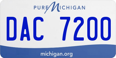 MI license plate DAC7200