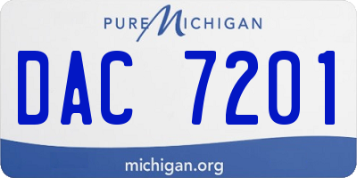 MI license plate DAC7201