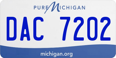 MI license plate DAC7202