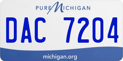 MI license plate DAC7204