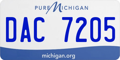 MI license plate DAC7205